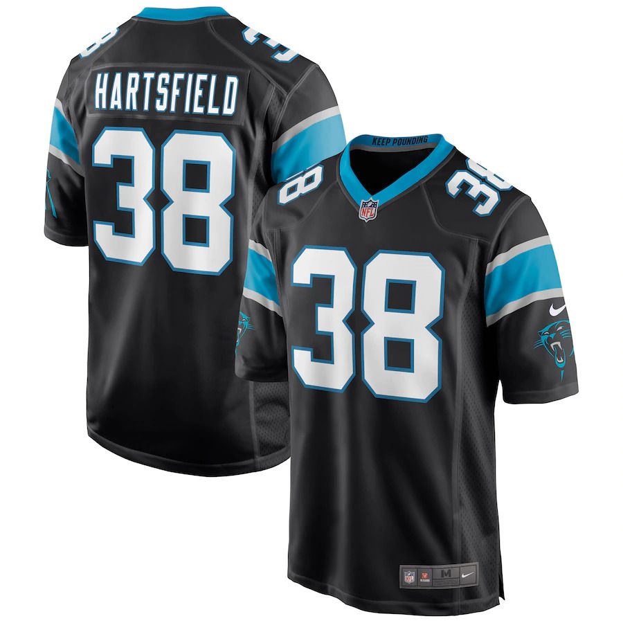 Men Carolina Panthers #38 Myles Hartsfield Nike Black Game NFL Jersey->carolina panthers->NFL Jersey